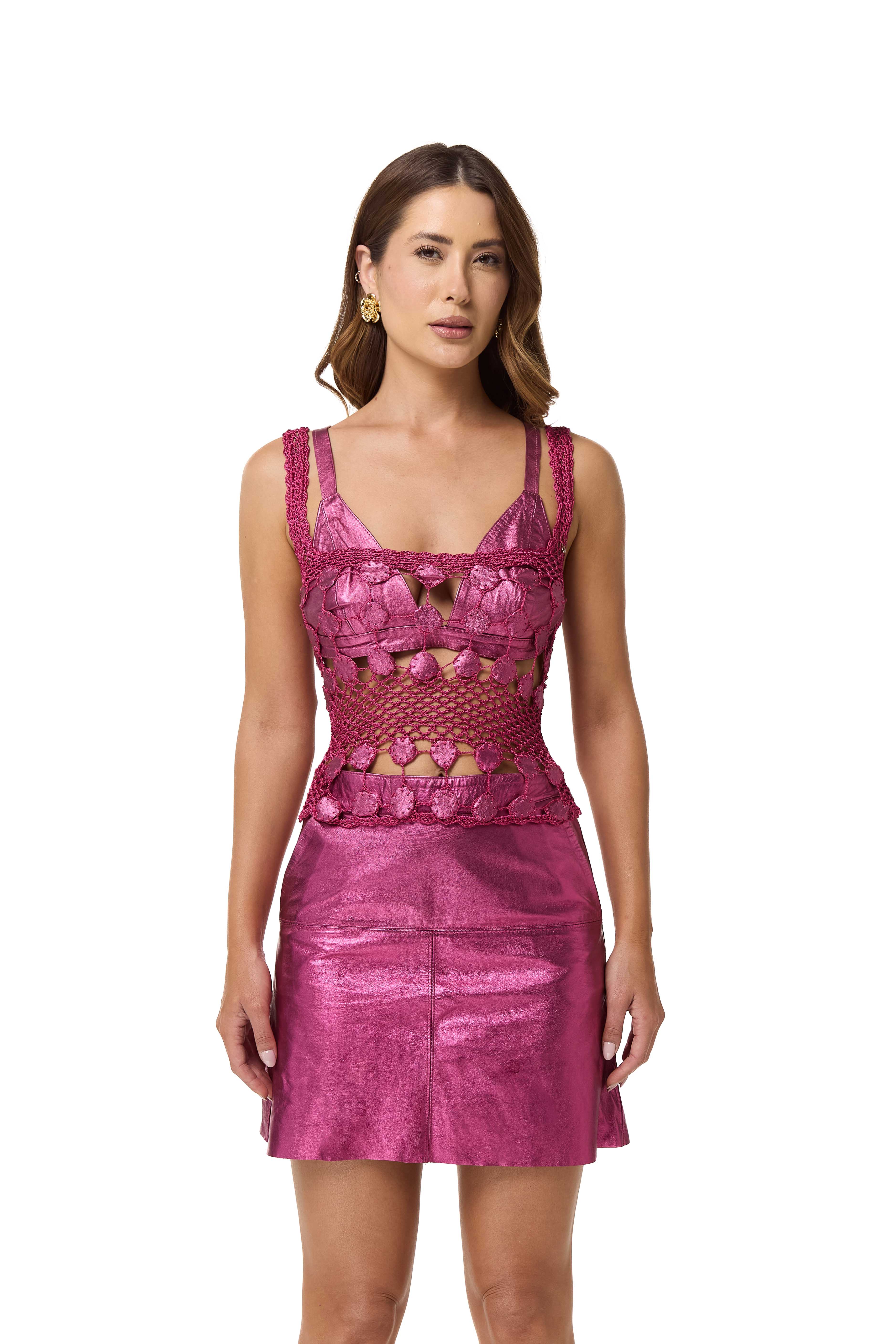 Top Carolina metallic pink - Lybethras Swimwear