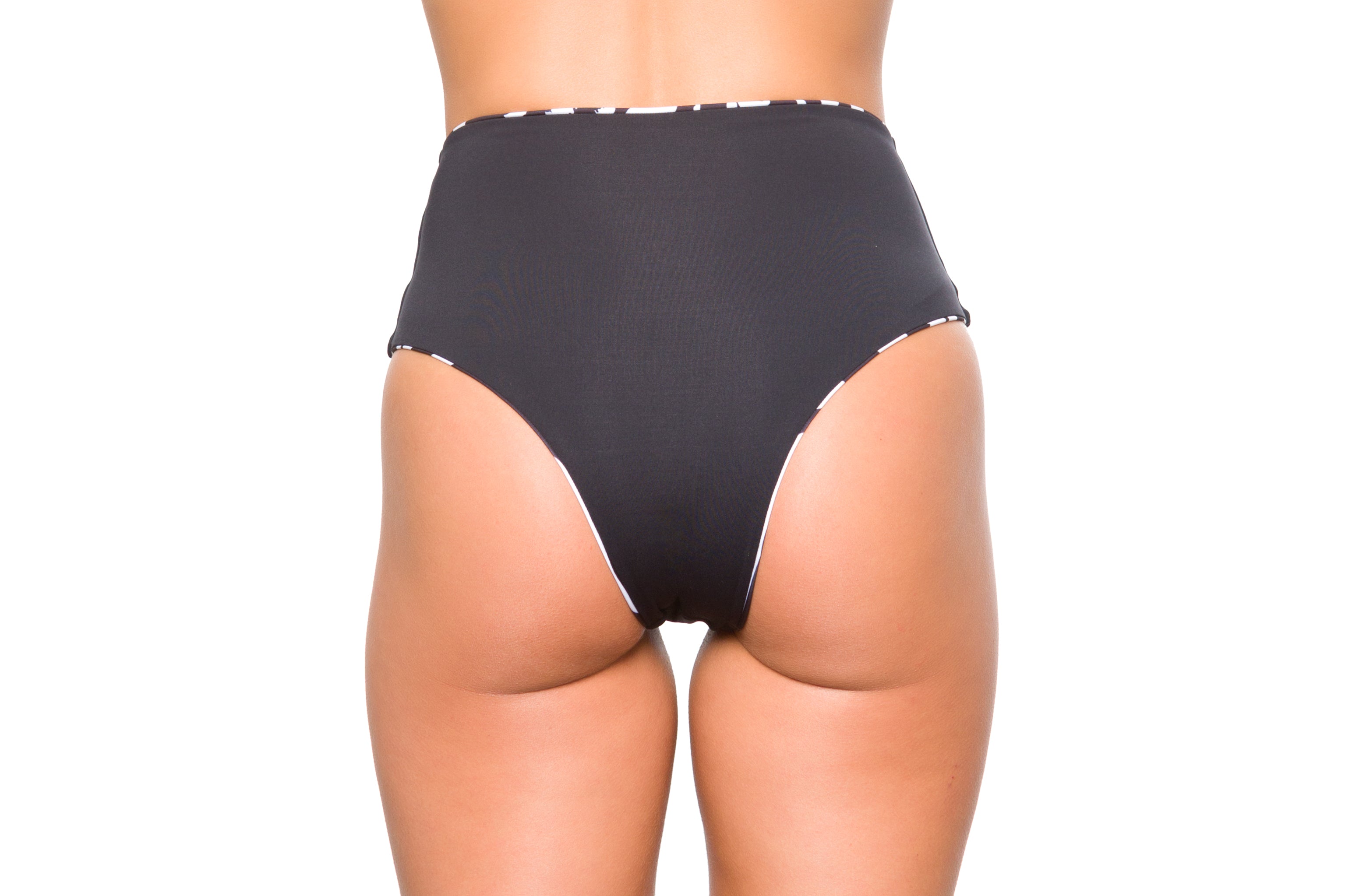 High Waist Reversible Bottom Zebra and Black - Lybethras Swimwear