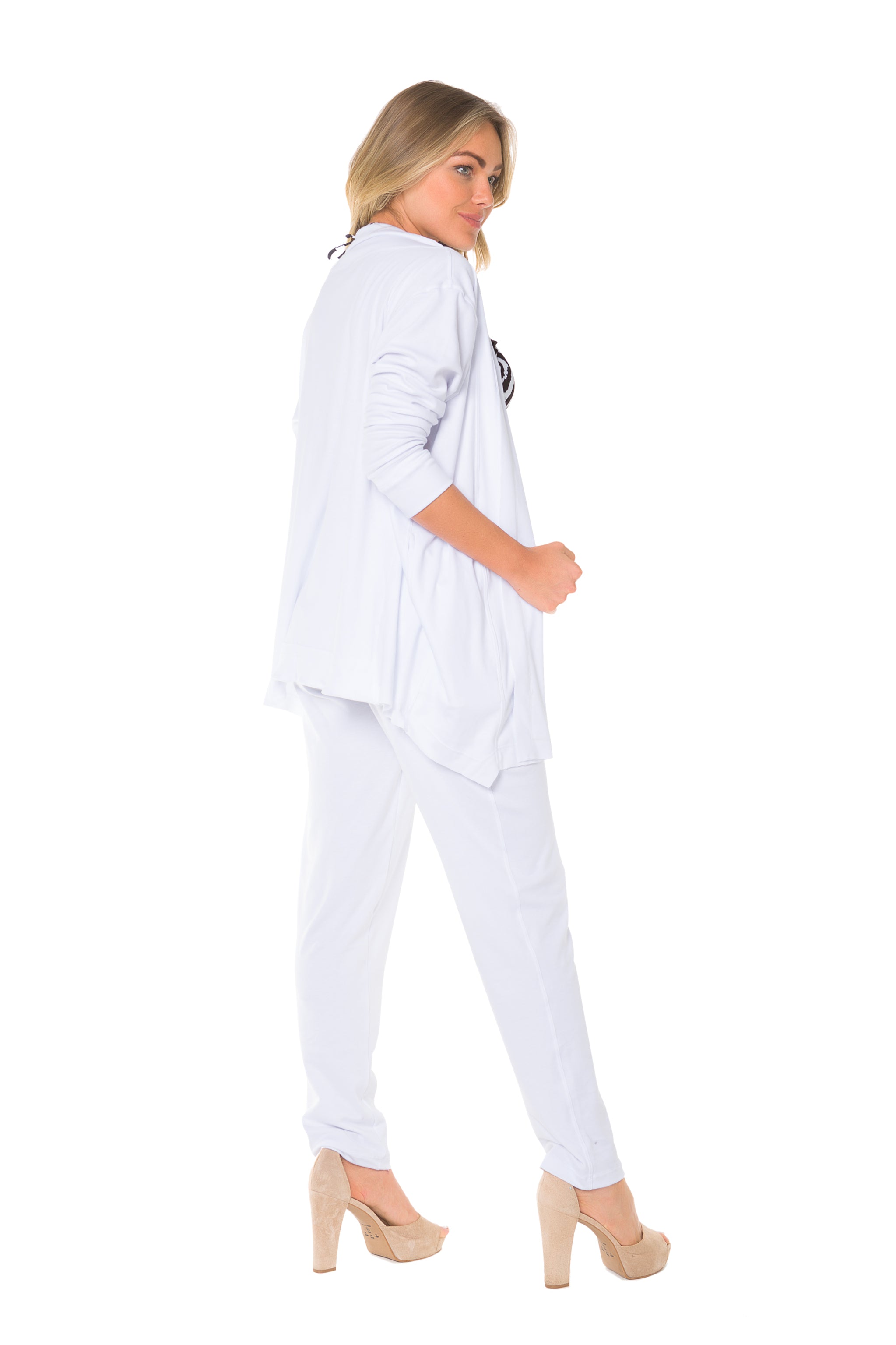 Camilla White Pants In Egyptian Organic Cotton - Lybethras Swimwear