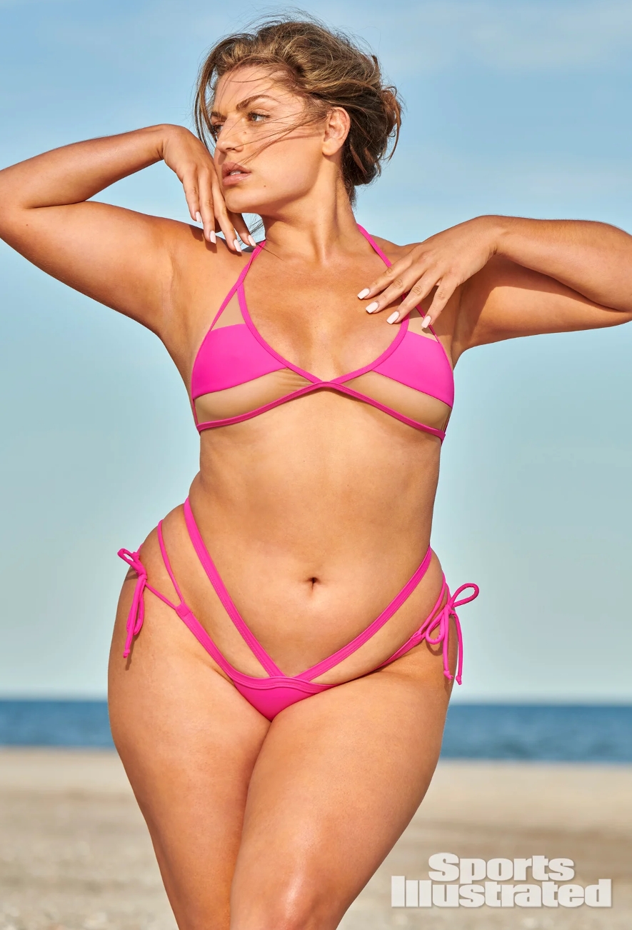 Ella Mesh Pink Brazilian Bikini Top