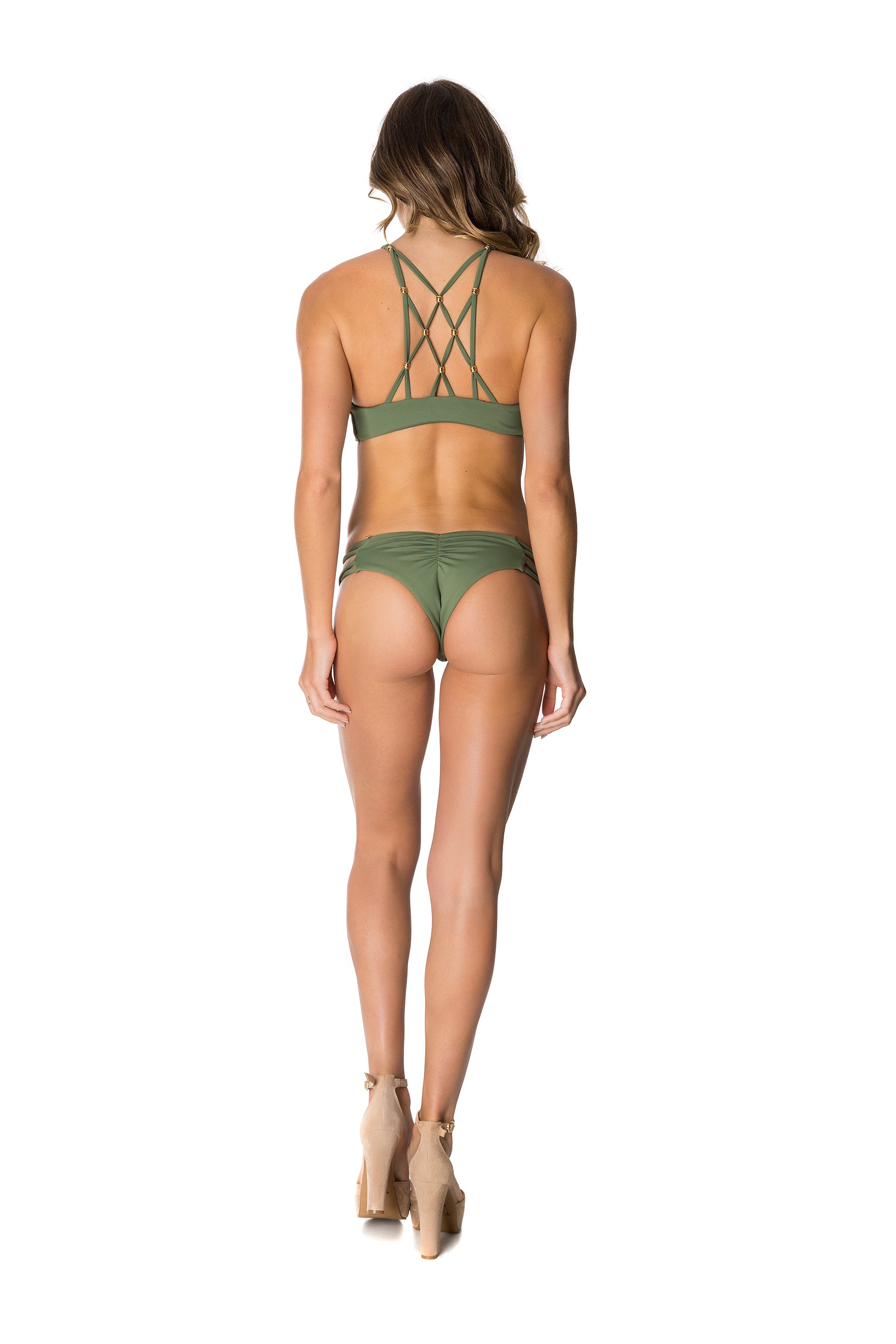 Mairin Bikini in Olive Green - Lybethras Swimwear